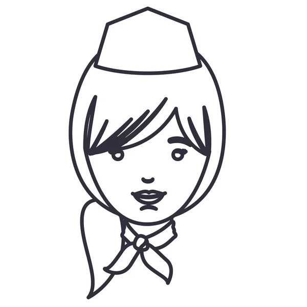 Isolierte Stewardess Frau Cartoon-Design — Stockvektor