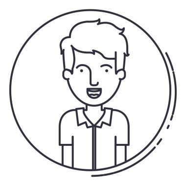 İzole edilmiş erkek çizgi film tasarımı