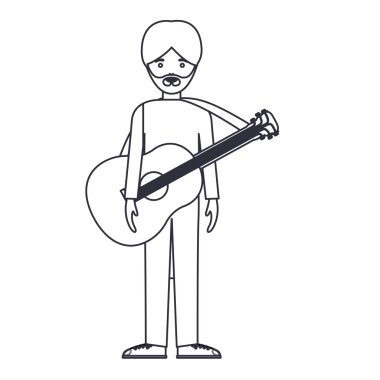 İzole müzisyen adam karikatür tasarım