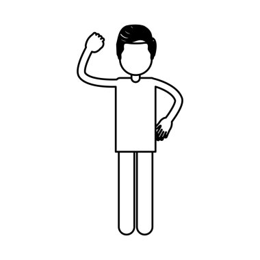 İzole edilmiş erkek çizgi film tasarımı