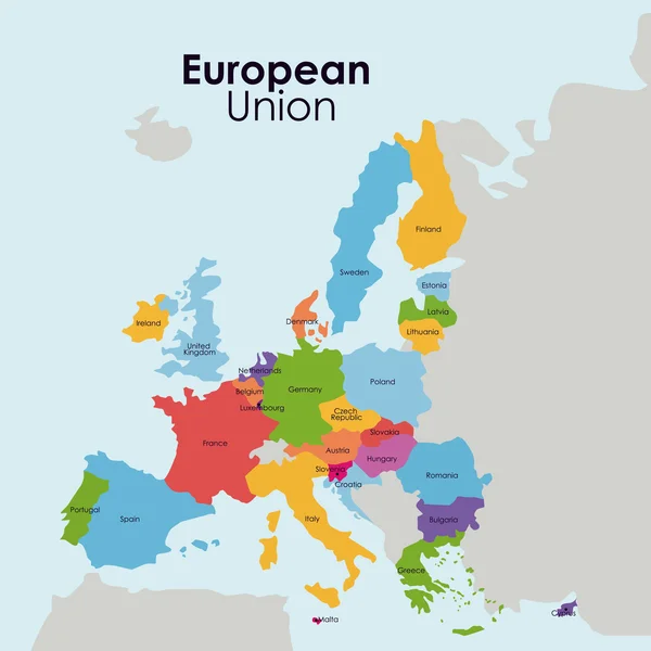Conception de carte de l'Union européenne — Image vectorielle