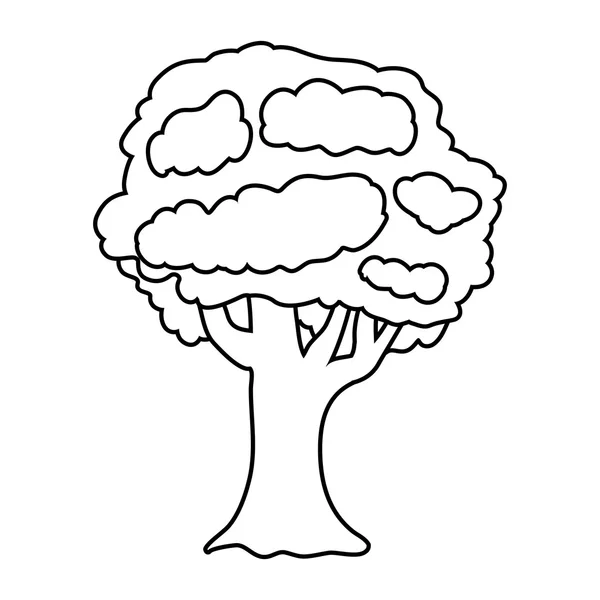 Árbol grande con ramas y hojas — Vector de stock