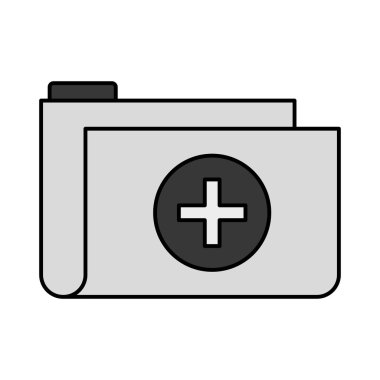 siluet klasör şekli ile tıbbi çapraz