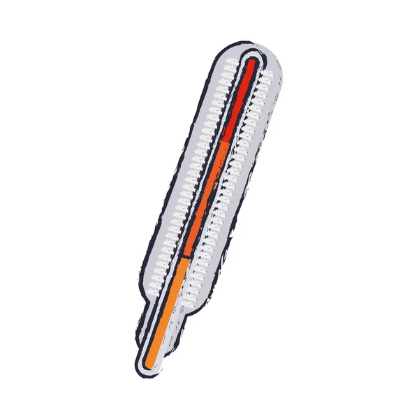 Rozostření teploměr s teplotní stupnice v barvách — Stockový vektor