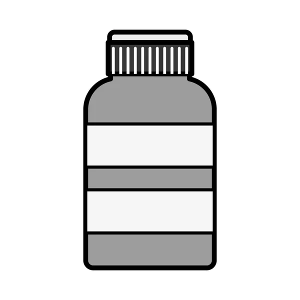 Garrafa remédio silhueta com torneira e etiqueta — Vetor de Stock
