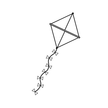 siluet uçurtma üçgen şeklinde