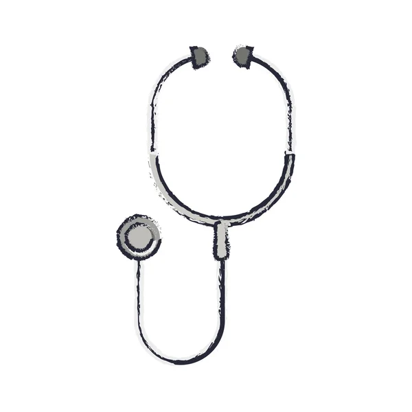 Estetoscopio médico borroso con auriculares — Vector de stock