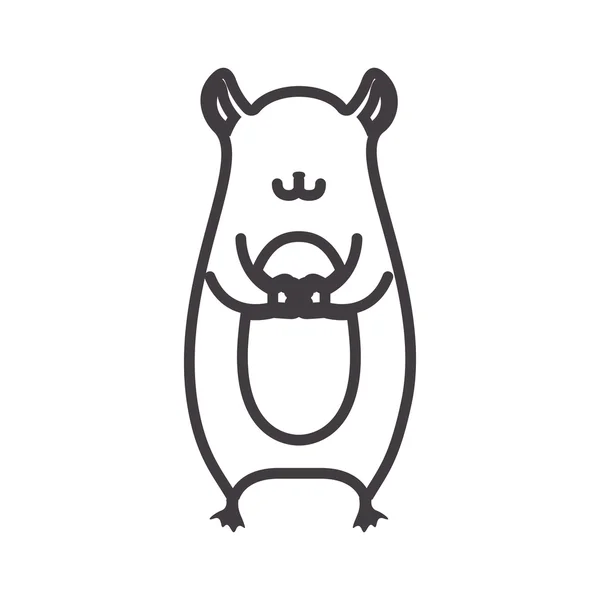 Silhouette avec marmotte animal sauvage — Image vectorielle