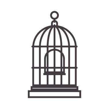 salıncak ile kuş kafesi için siluet