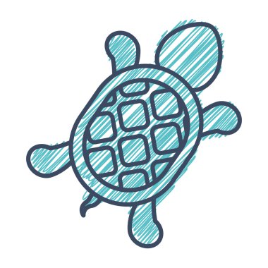 kaplumbağa şeklinde hayvan çizgili siluet