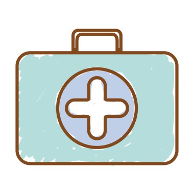 evrak çantası ilk yardım rengi ile siluet