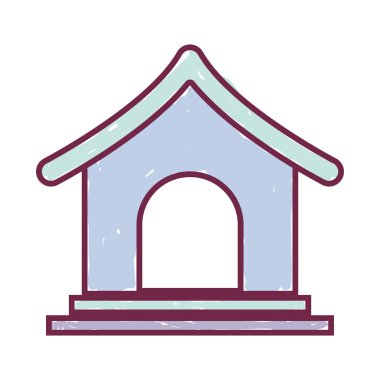 köpek evi evcil hayvan rengi ile siluet