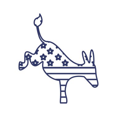 Siluet eşek bayrak ile arkasında tekme