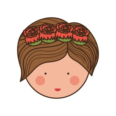 ön yüz kadın ve saç gül taç