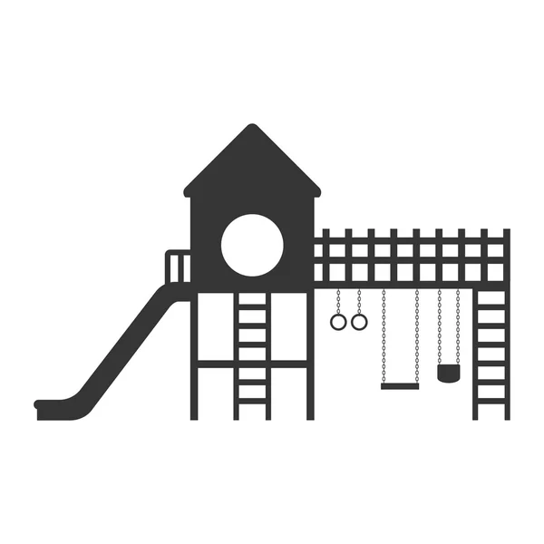 Spielplatz mit Rutsche und Schaukeln — Stockvektor