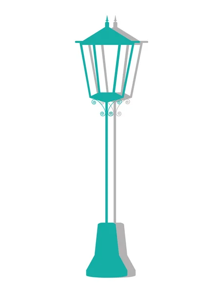 Unieke Park verlichting met lamp en schaduw — Stockvector