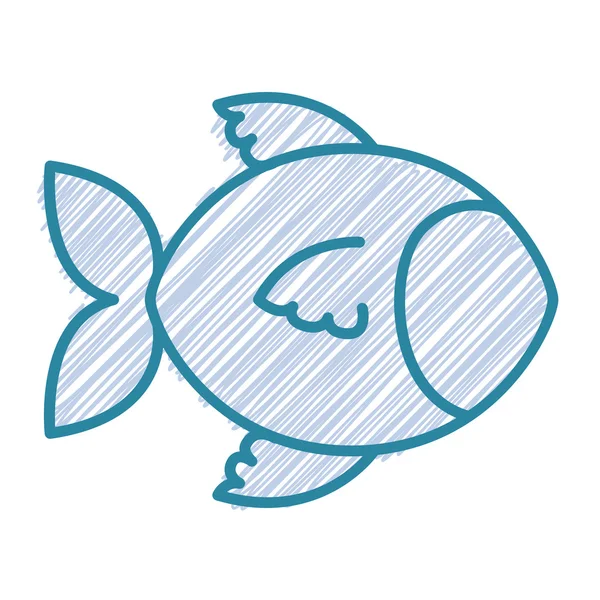 Silhouette à rayures animales en forme de poisson — Image vectorielle