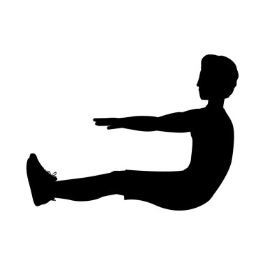 siluet adam egzersiz abs ile