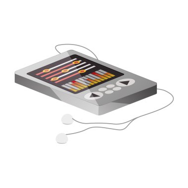 Teknik taşınabilir müzik cihazı uzanarak kulaklıklar ile