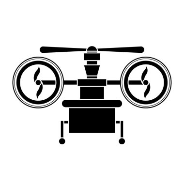 siluet uçak iniş ve üç airscrew tren