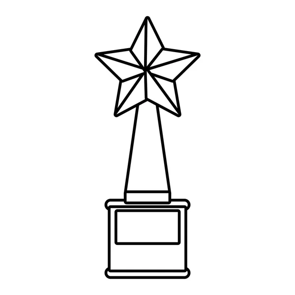 Silhouette trophy star with plate — Stock Vector