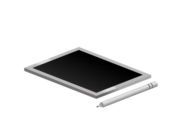 Tablet tech touch con penna — Vettoriale Stock