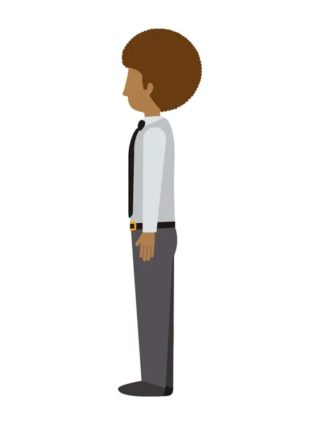 Homme debout avec profil gauche afro — Image vectorielle