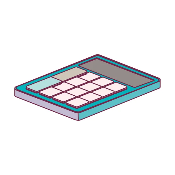 Calculatrice de couleur de bureau couché minimaliste — Image vectorielle