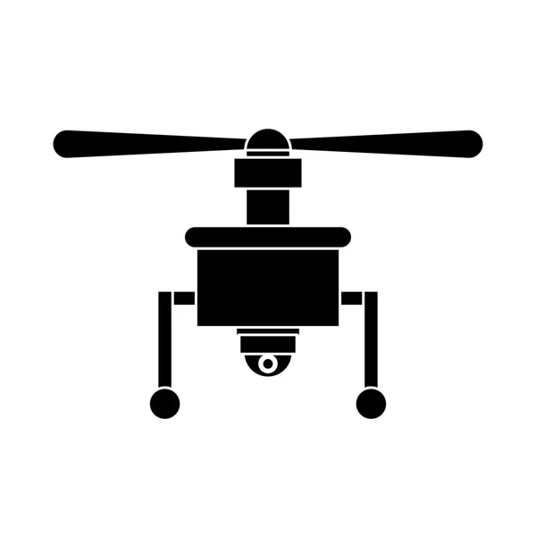 Sylwetka dron z kamerą i jedno śmigło — Wektor stockowy