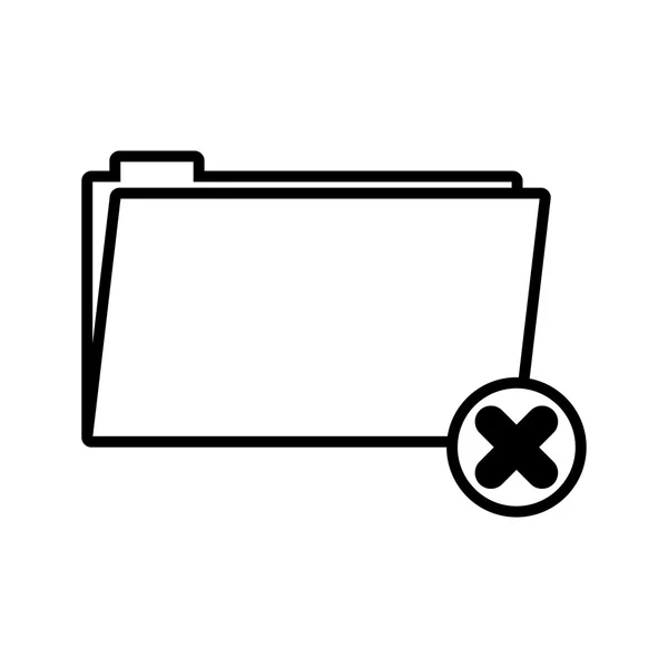 Symbole de dossier silhouette pour effacer les fichiers illustration vectorielle — Image vectorielle