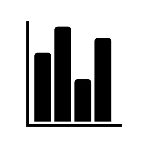 Gráfico de columna de silueta en color negro — Archivo Imágenes Vectoriales