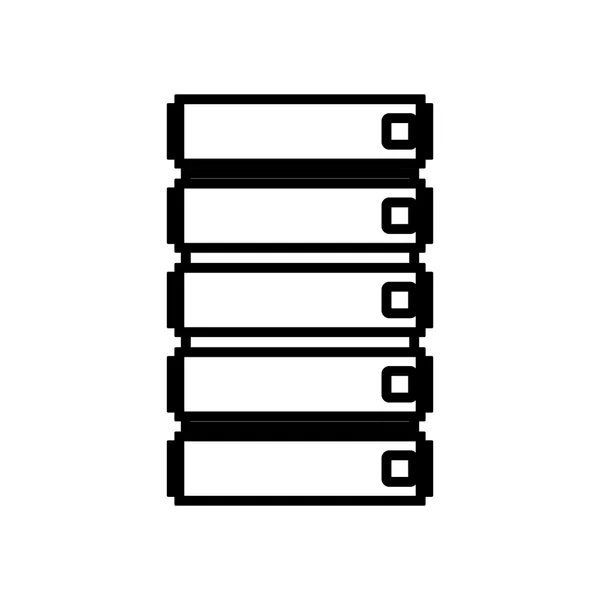 Silhouet archiefkast met vijf vloer — Stockvector