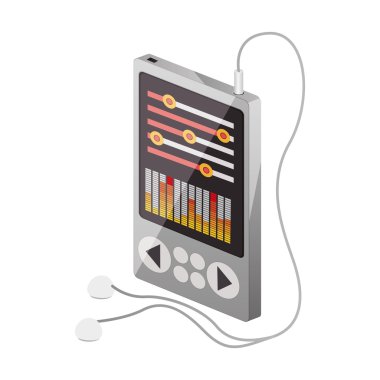 Teknik taşınabilir müzik cihazı kulaklık ile