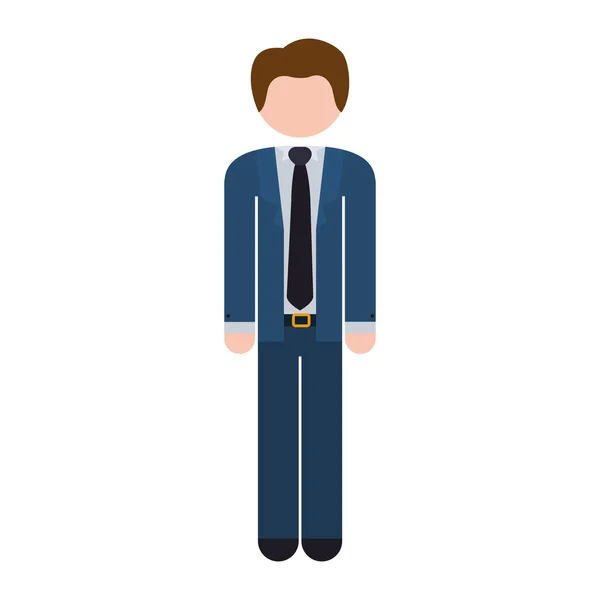 Cuerpo completo hombre traje formal azul — Vector de stock