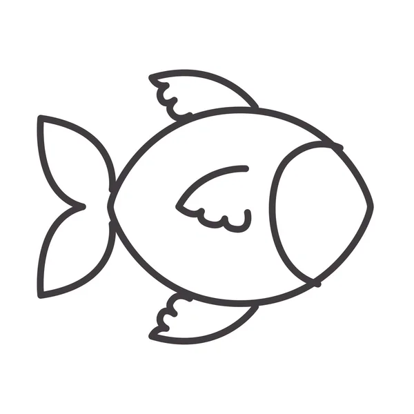 Silhueta com animal de forma de peixe — Vetor de Stock