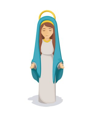 İzole mary karikatür tasarım