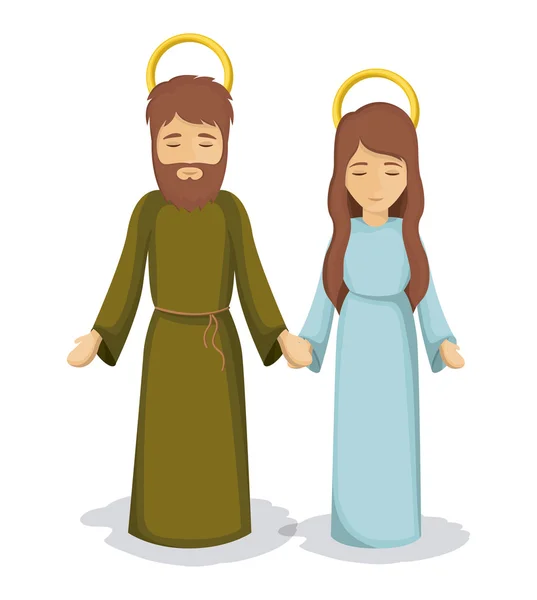 Isolated mary and joseph design — Stock Vector