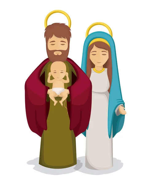 Bebek İsa'nın tasarım Mary ve joseph ile — Stok Vektör
