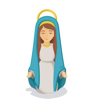 İzole mary karikatür tasarım