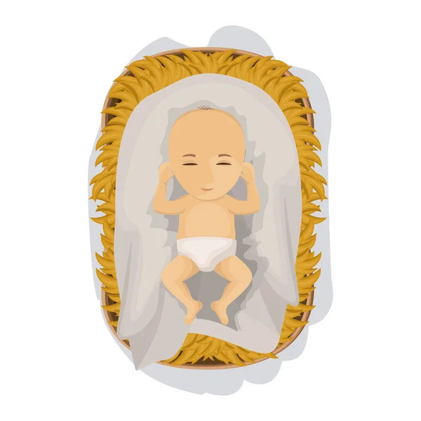 孤立婴儿耶稣卡通设计 — 图库矢量图片