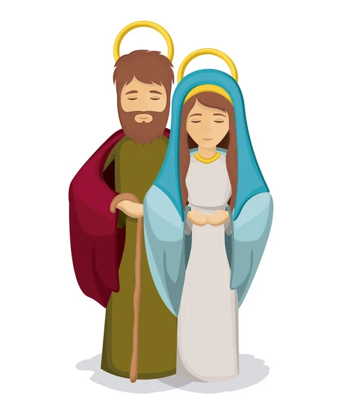 Изолированный дизайн Мэри и Джозефа — стоковый вектор