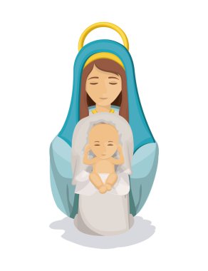 Mary izole ve İsa'nın tasarım bebek