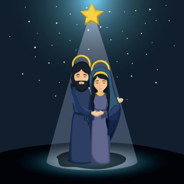 Meryem ve İsa karikatür tasarım