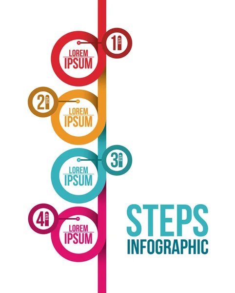 Σχεδιασμός επιλογές και infographic τα βήματα — Διανυσματικό Αρχείο