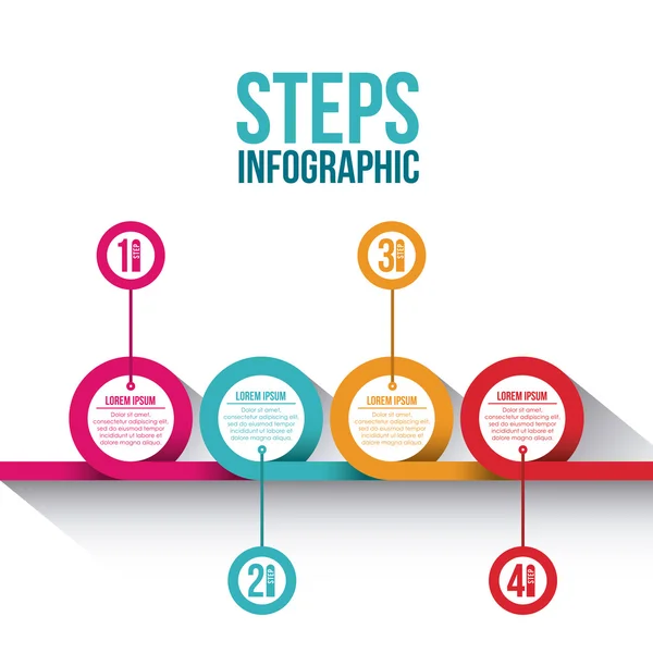 Opções de passos e design infográfico — Vetor de Stock