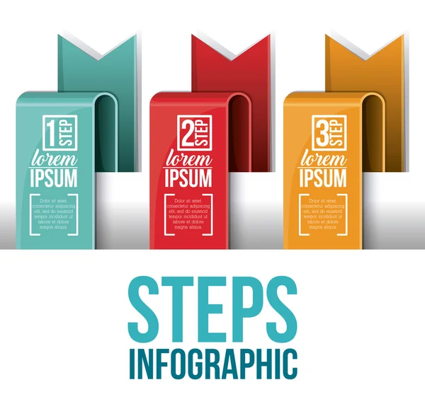 Steps options and infographic design — Stock Vector