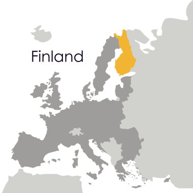 İzole Finlandiya harita tasarım