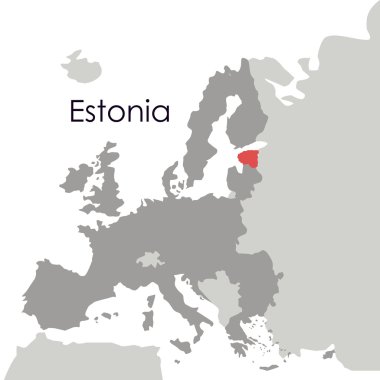 İzole Estonya harita tasarım