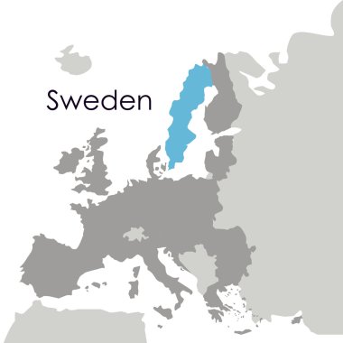 İzole İsveç harita tasarım