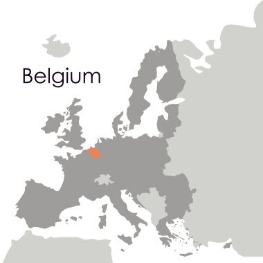 İzole Belçika harita tasarım